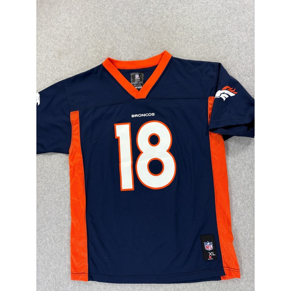 Denver Broncos NFL Screened Logo Stadium Replica‎ Jersey  (Boy's XL) Blue